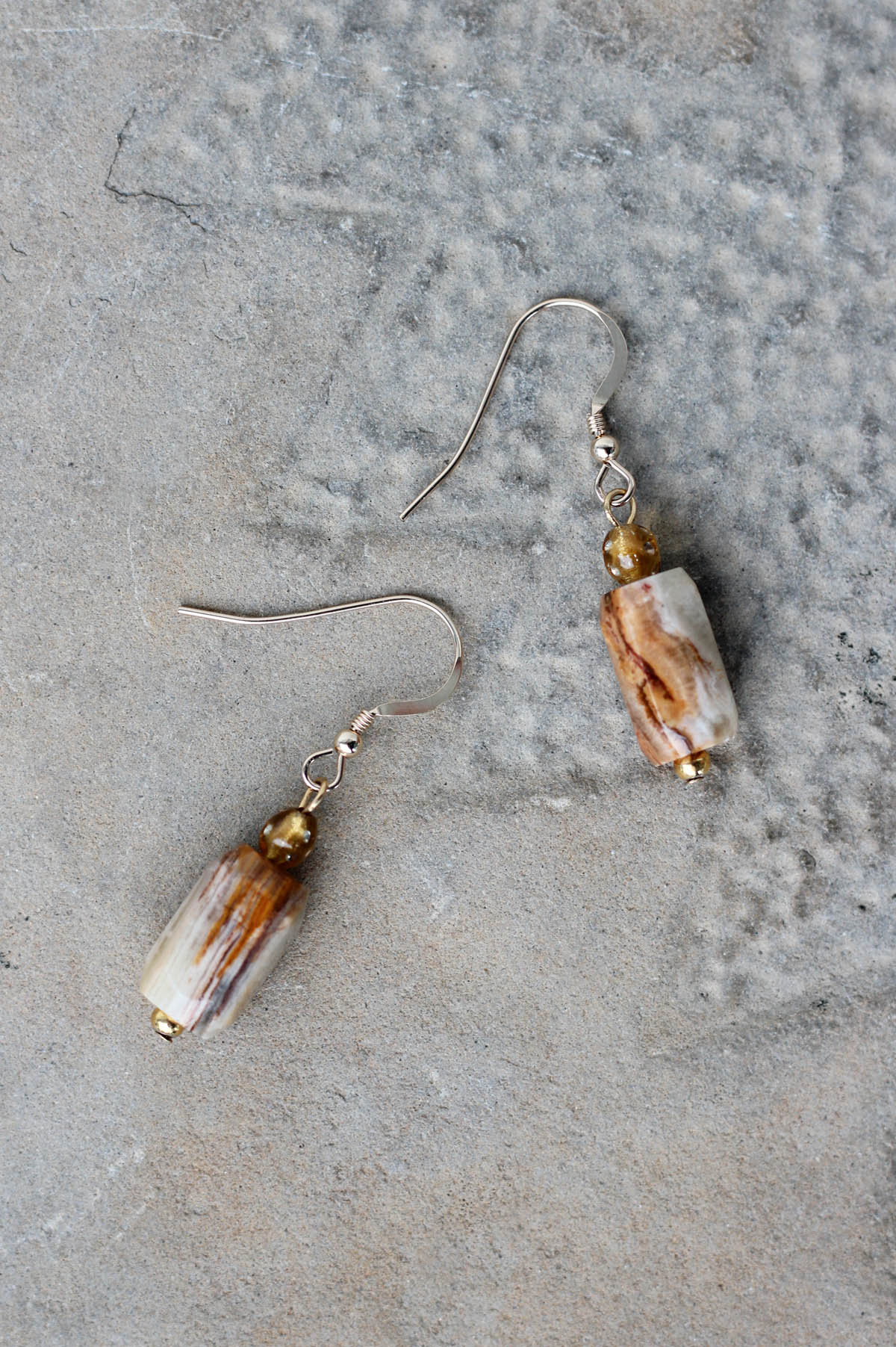 Boucles d'Oreilles Agate - brun