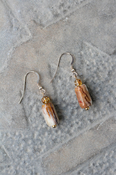 Boucles d'Oreilles Agate - brun